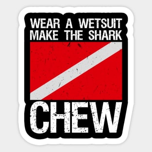 Funny Scuba Diving Shirts Diver Flag Scuba Lover Gift Shark Sticker